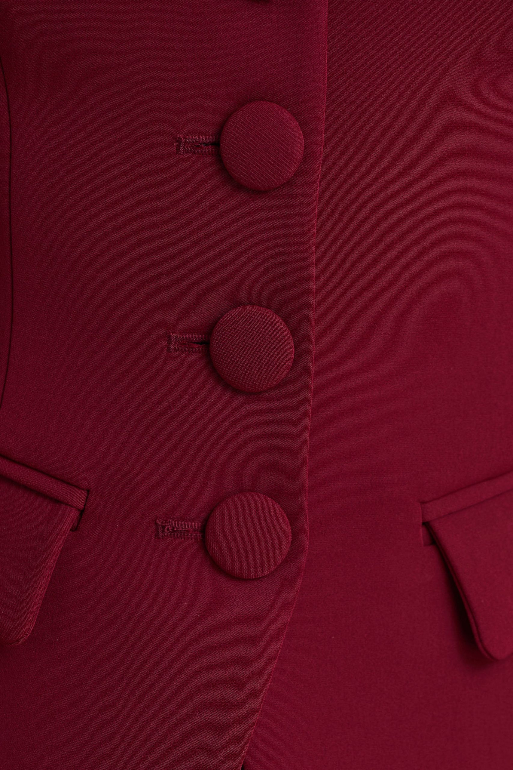Tecla | Burgundy Button-Up Tailored Waistcoat - Image 6